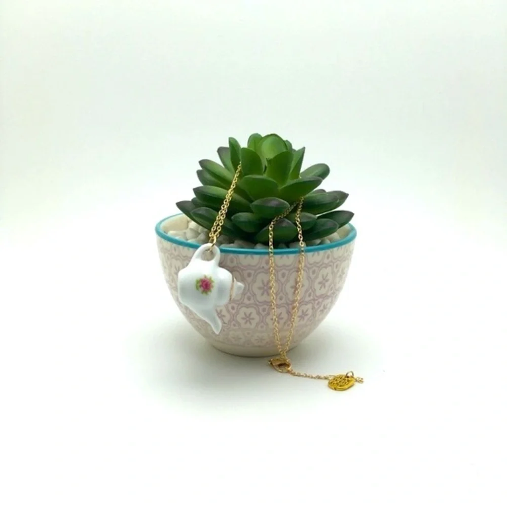 Bridgerton Ceramic Teapot Charm Necklace - Picture 10 of 13